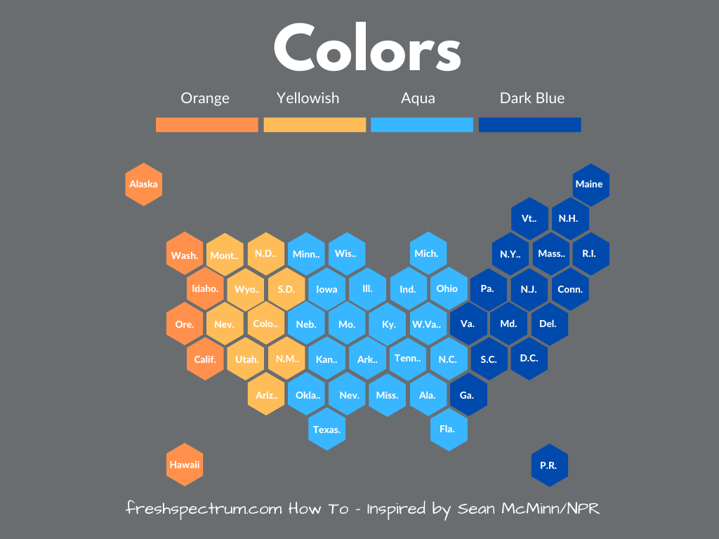 This is another illustrative example of a hex tile map being created in Canva.