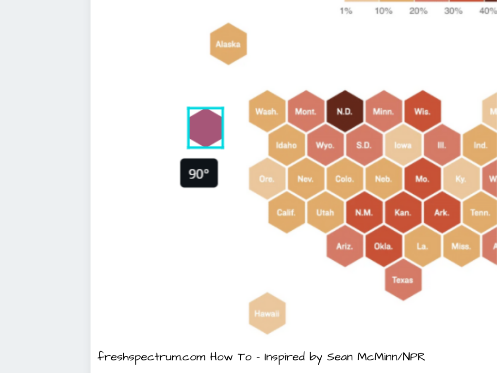 This is an image showing a hexagon moved 90 degrees in Canva.
