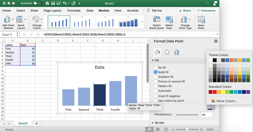 Setting a Highlight Color in Excel Bar Charts