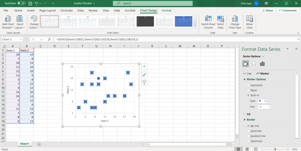 How to Create Scatter Plots in Excel - Tweaking the Marker Size Illustration