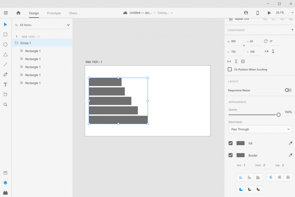 Adobe XD Bar Chart Illustration Stretch and Skew