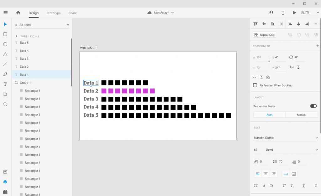 Adobe XD Icon Array Illustration  Adding Labels