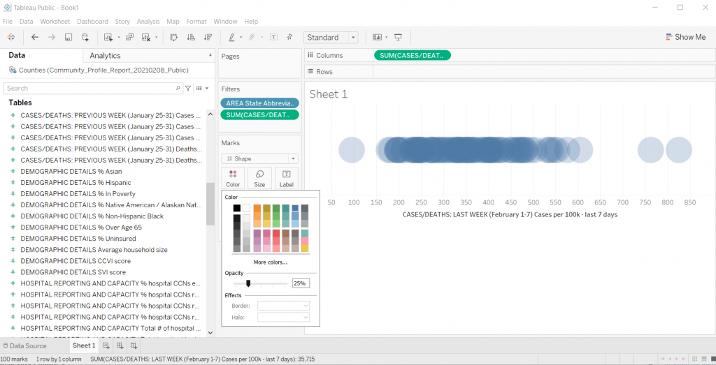Adding Transparency in Tableau