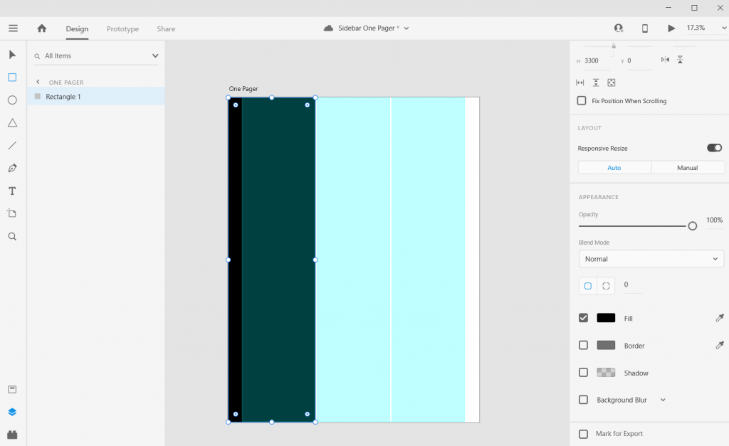 Sidebar Style One-Pager in Adobe XD Illustration Step 4