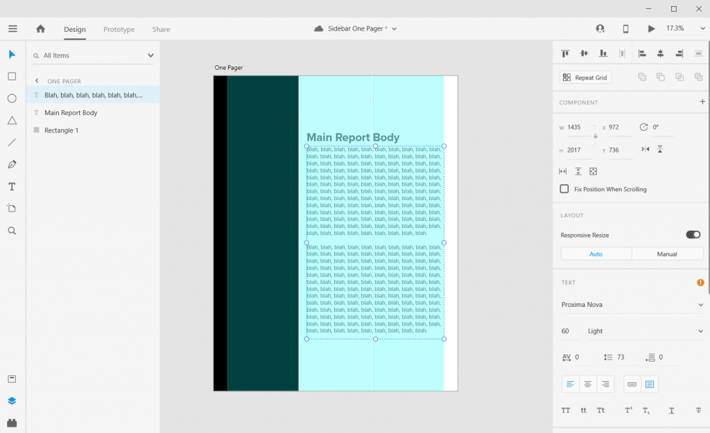 Sidebar Style One-Pager in Adobe XD Illustration Step 5