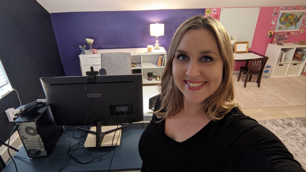 Ann K. Emery inside the Depict Data Studio world headquarters, before guest lecturing for Baruch College.