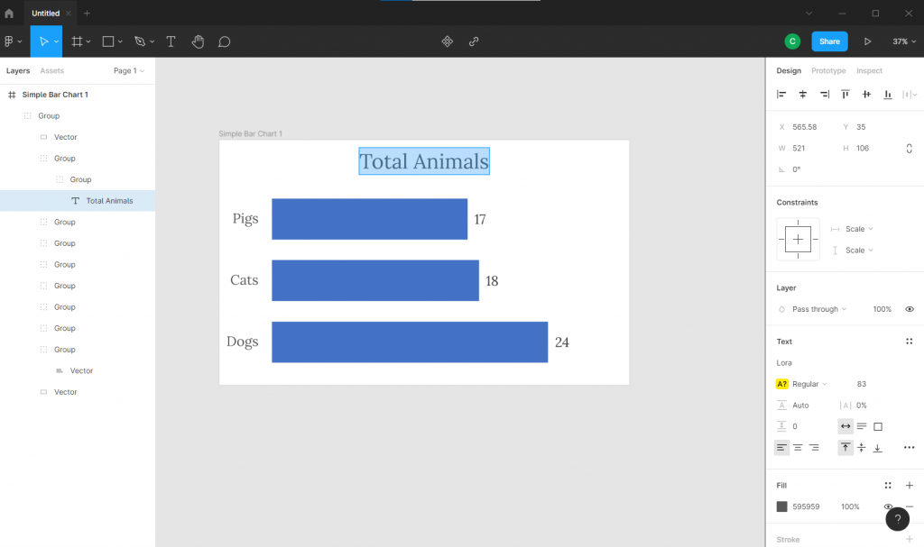 Screenshot of Figma with an SVG Excel chart.