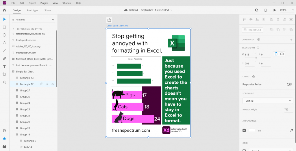 Screenshot of an infographic created from an Excel chart.