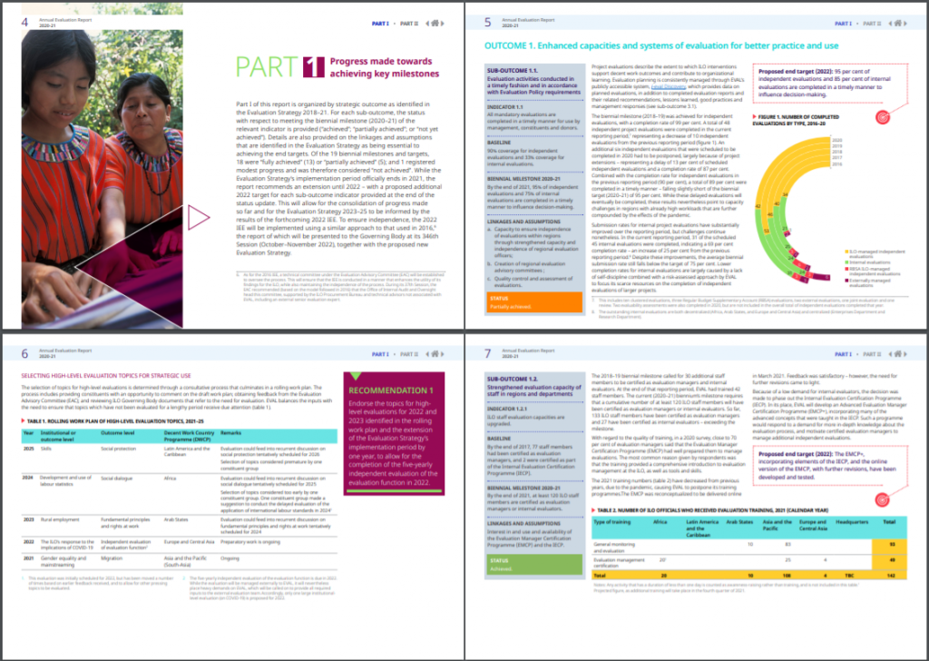 ILO Annual Evaluation Report Internal Spread Screen Shot