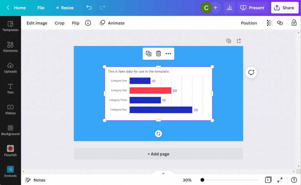 Canva Screenshot with Copy Paste Bar Chart