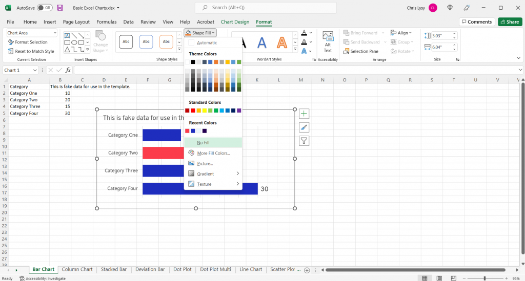 Excel Screenshot Shape Fill