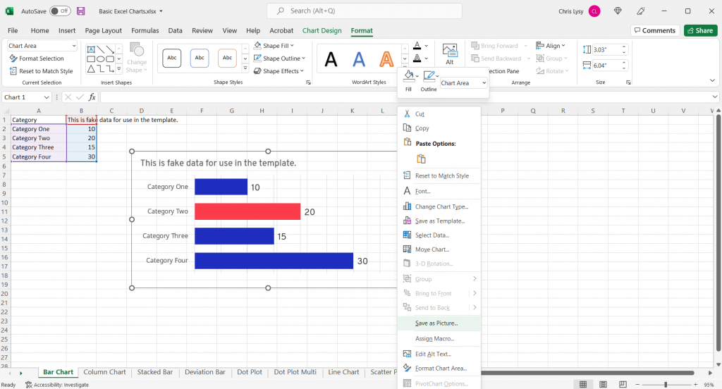 Excel Chart Save as Picture