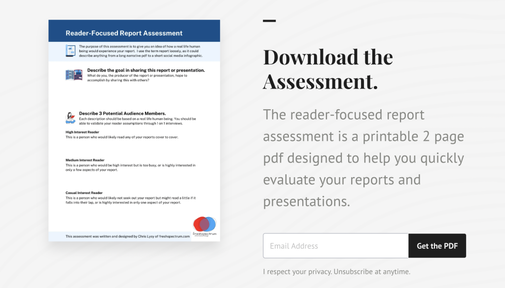 Download the assessment button.