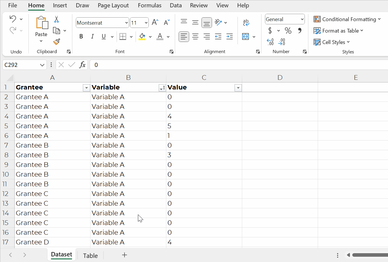 A GIF showing that there are sumif formulas inside the Excel spreadsheet.