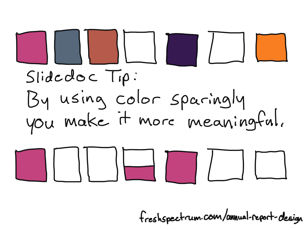 Slidedoc Tip: By using color sparingly you make it more meaningful.
