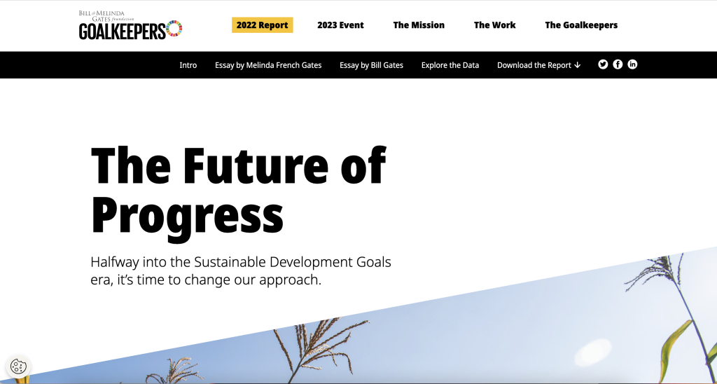 Bill and Melinda Gates Foundation Goalkeepers 2022 Report (Header Screenshot)