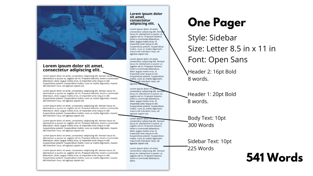 One pager example with 10pt font.