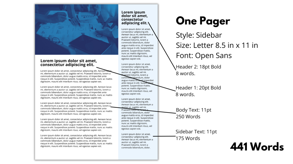 One pager example with 11pt font.