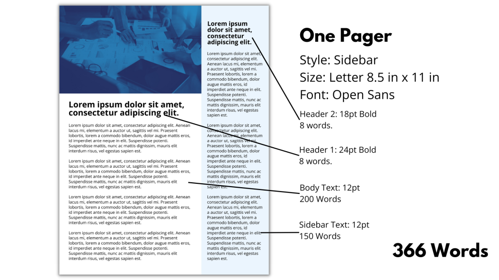 One pager example with 12pt font.