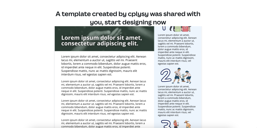One pager Canva template.
