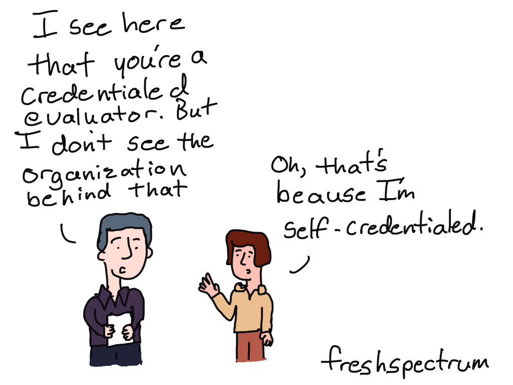 Self-credentialed comic