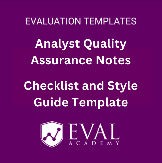 Analyst Quality Assurance Notes - Checklist and Style Guide Template